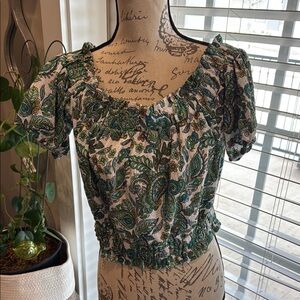Green Paisley Women's Top